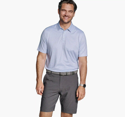 XC+™ Ace Performance Polo - White/Light Blue Dash Dot