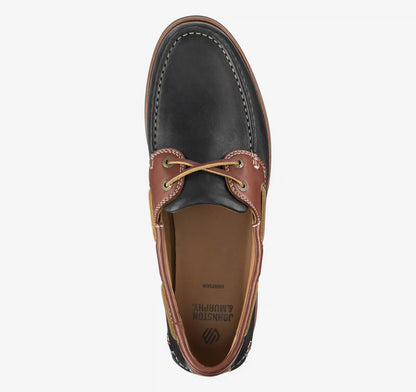 Monaco 2-Eye Boat Shoe - Black/Brown Glove Leather
