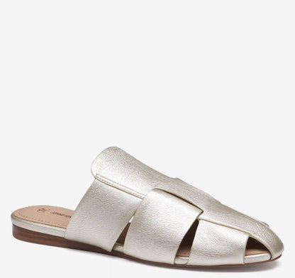 Claire Fisherman Mule - Platinum Metallic Italian Sheepskin