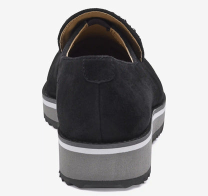 Ulyssa Studded Loafer - Black Kid Suede