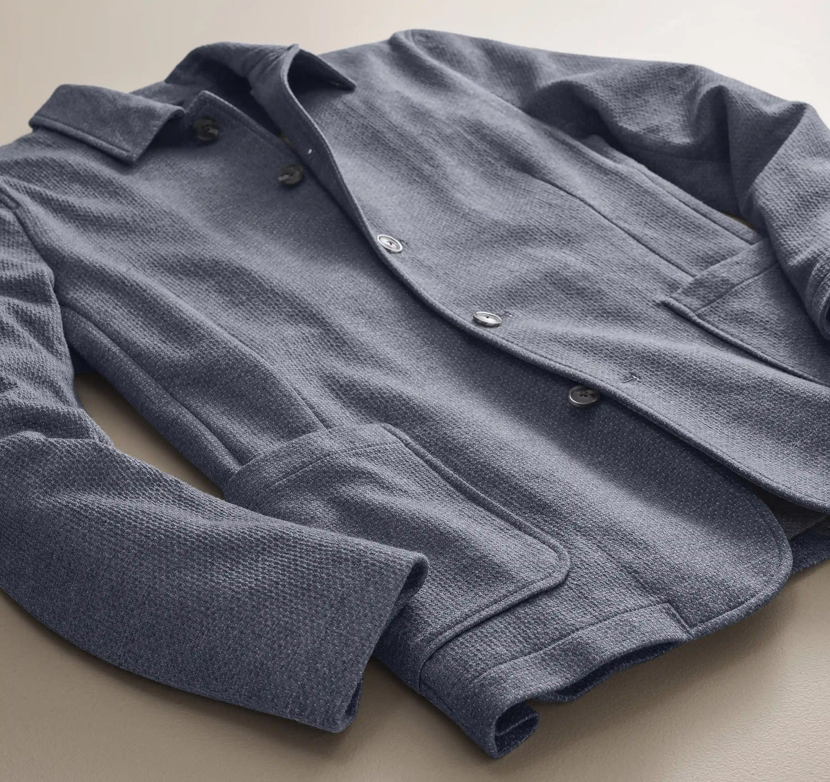 XC Flex® Knit Full-Button Blazer - Blue