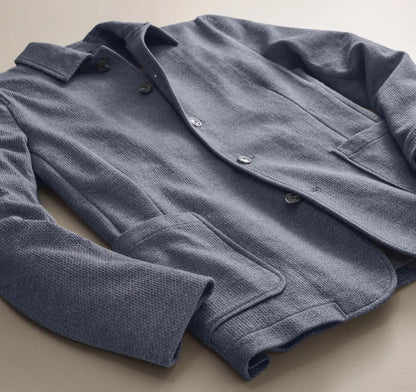 XC Flex® Knit Full-Button Blazer - Blue