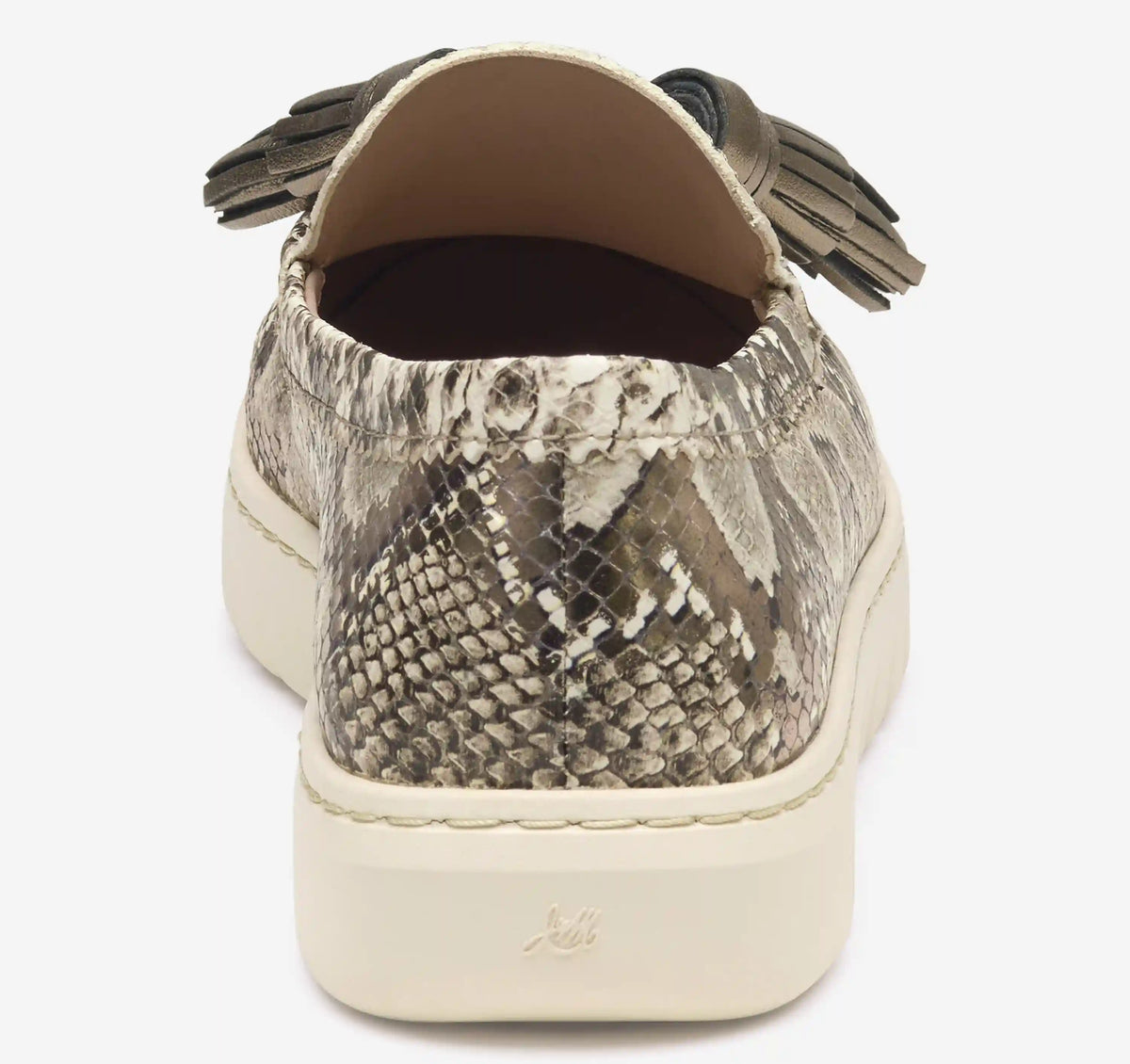 Camryn Tassel Loafer - Pewter Metallic Snake-Embossed Leather
