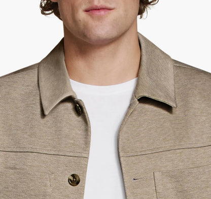 XC Flex® Pinnacle Knit Shirt Jacket - Tan Twill