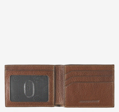 Double Contrast Stitch Billfold Wallet - Tan