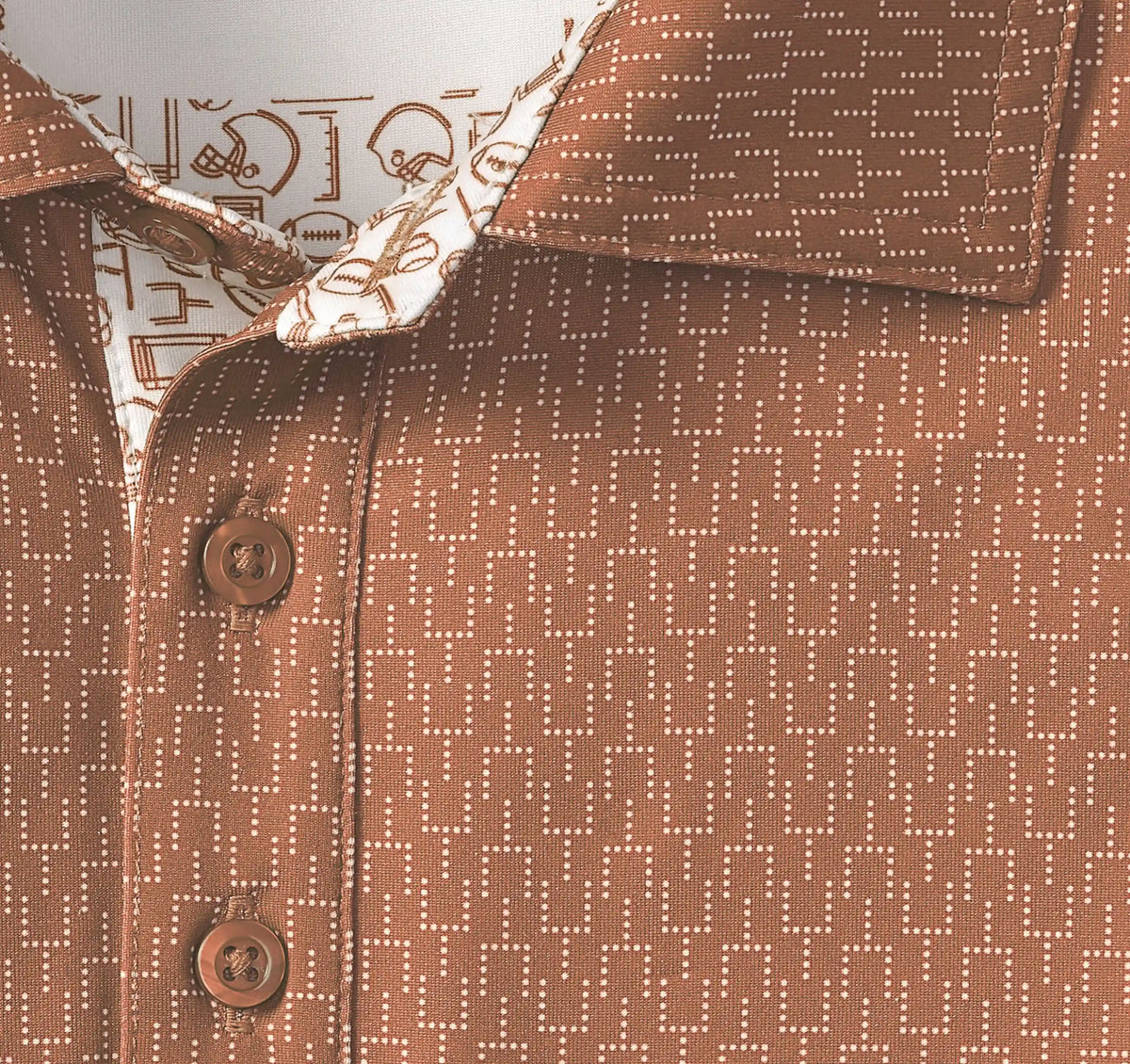 Game Day XC4® Goal Post Print Polo - Rust