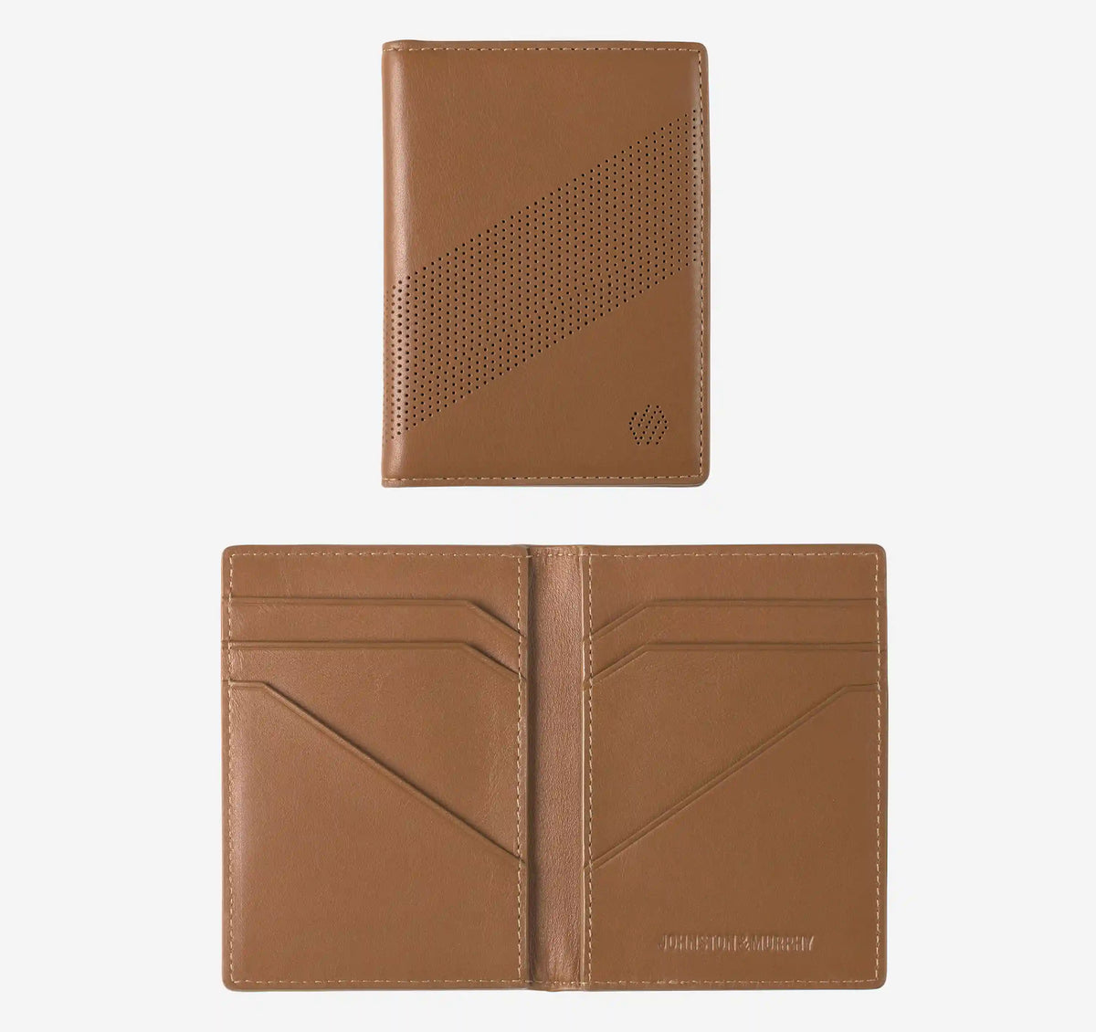 Richmond Perforated Bifold Card Case - Tan