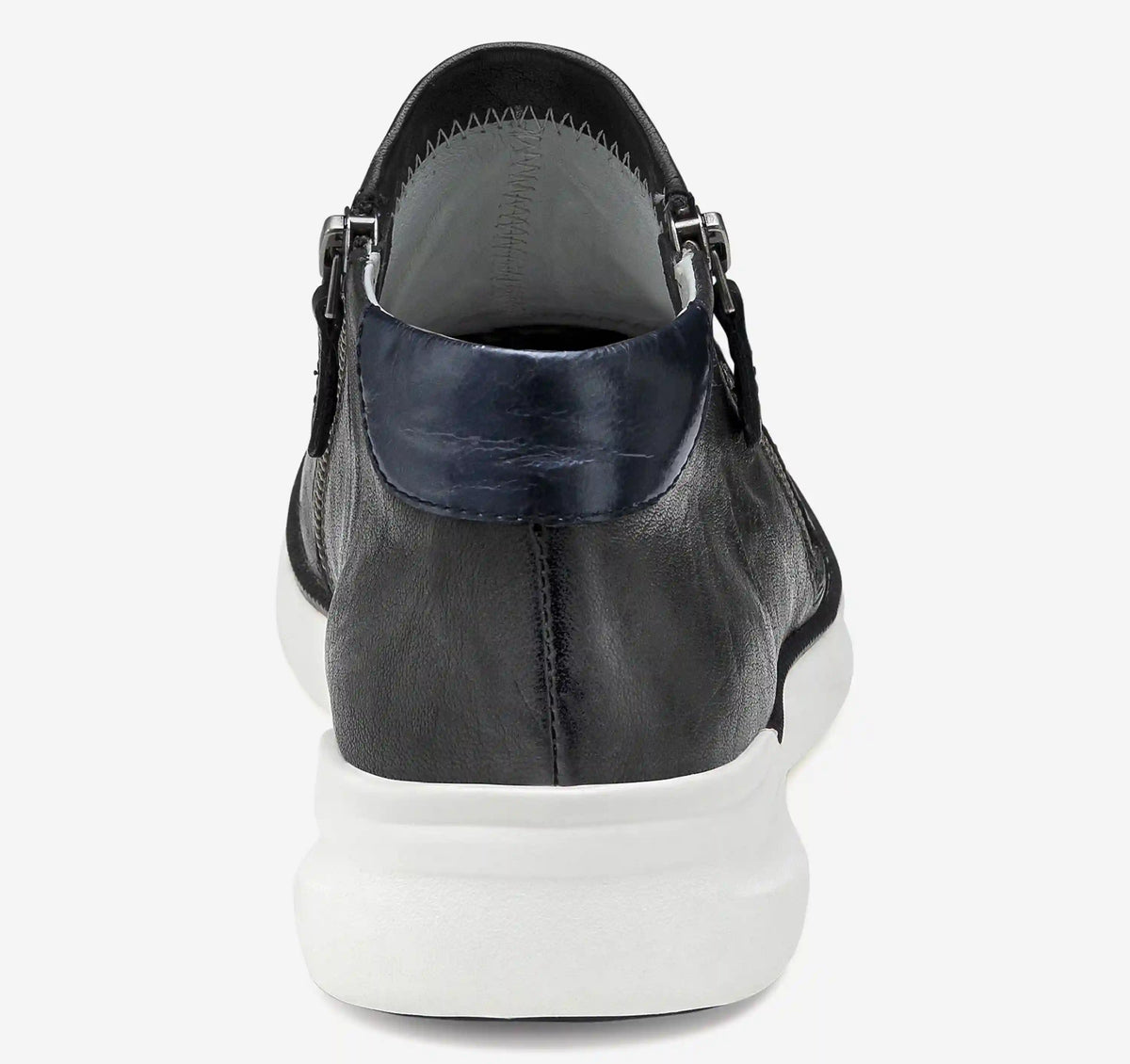 Emery Zip Bootie - Black Italian Washed Sheepskin