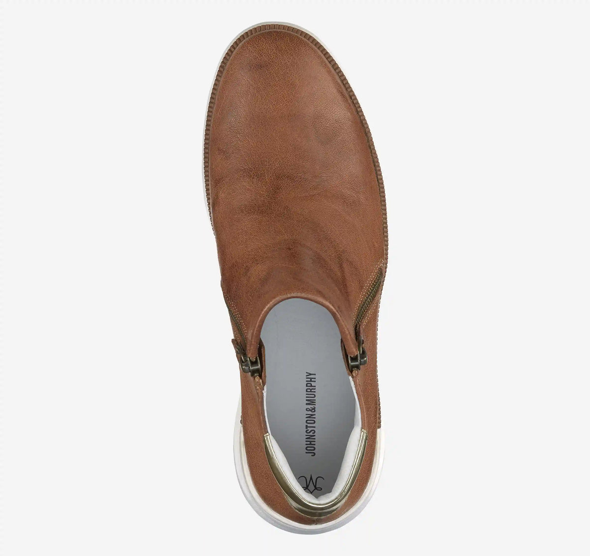 Emery Zip Bootie - Cognac Italian Washed Sheepskin