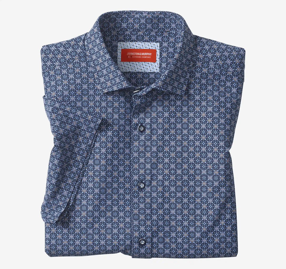 XC+™ Motion Short-Sleeve Print Knit Shirt - Navy Petal