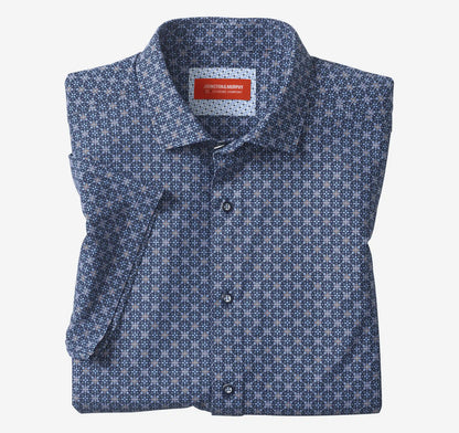 XC+™ Motion Short-Sleeve Print Knit Shirt - Navy Petal