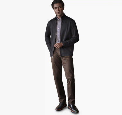 Textured Solid Full Zip - Black