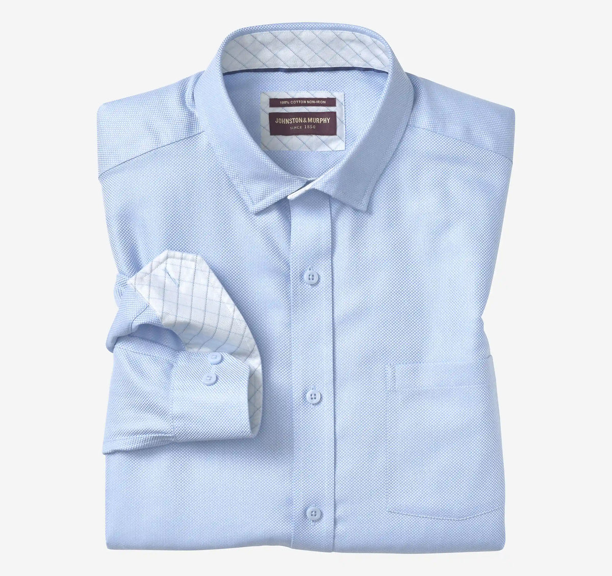 Ovation Non-Iron Dress Shirt - Blue Solid Birdseye
