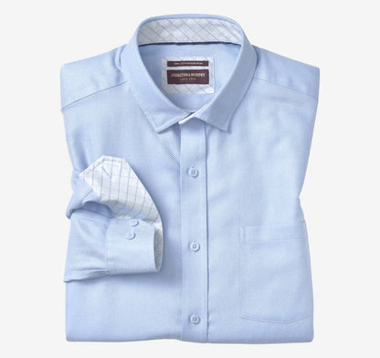 Ovation Non-Iron Dress Shirt - Blue Solid Birdseye