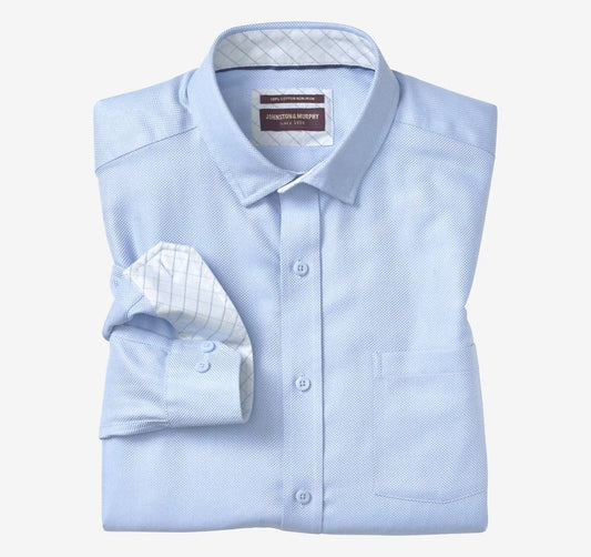 Ovation Non-Iron Dress Shirt - Blue Solid Birdseye
