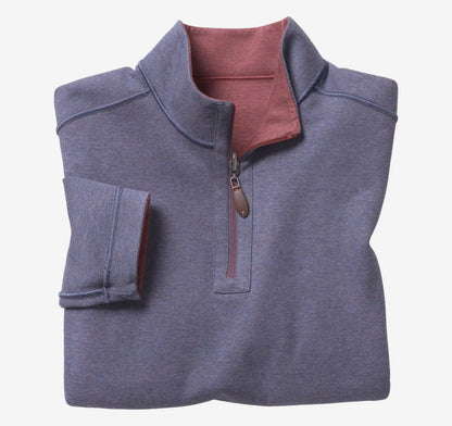 Reversible Solid Quarter-Zip - Berry/Blue