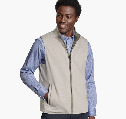 Faux-Suede Reversible Vest - Tan/Tan Knit
