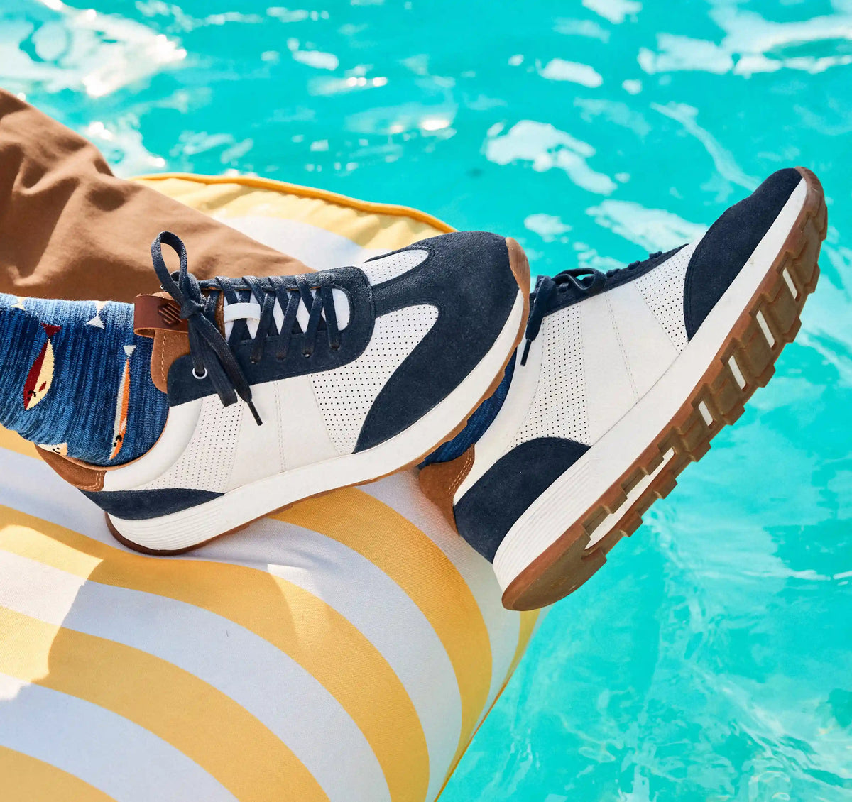 Kinnon T-Toe - Navy Suede/White Full Grain