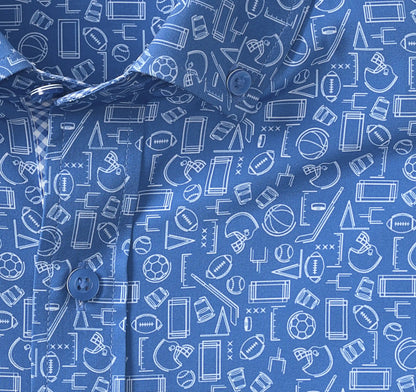 Game Day XC4® Short-Sleeve Multi-Sport Print Shirt - Royal