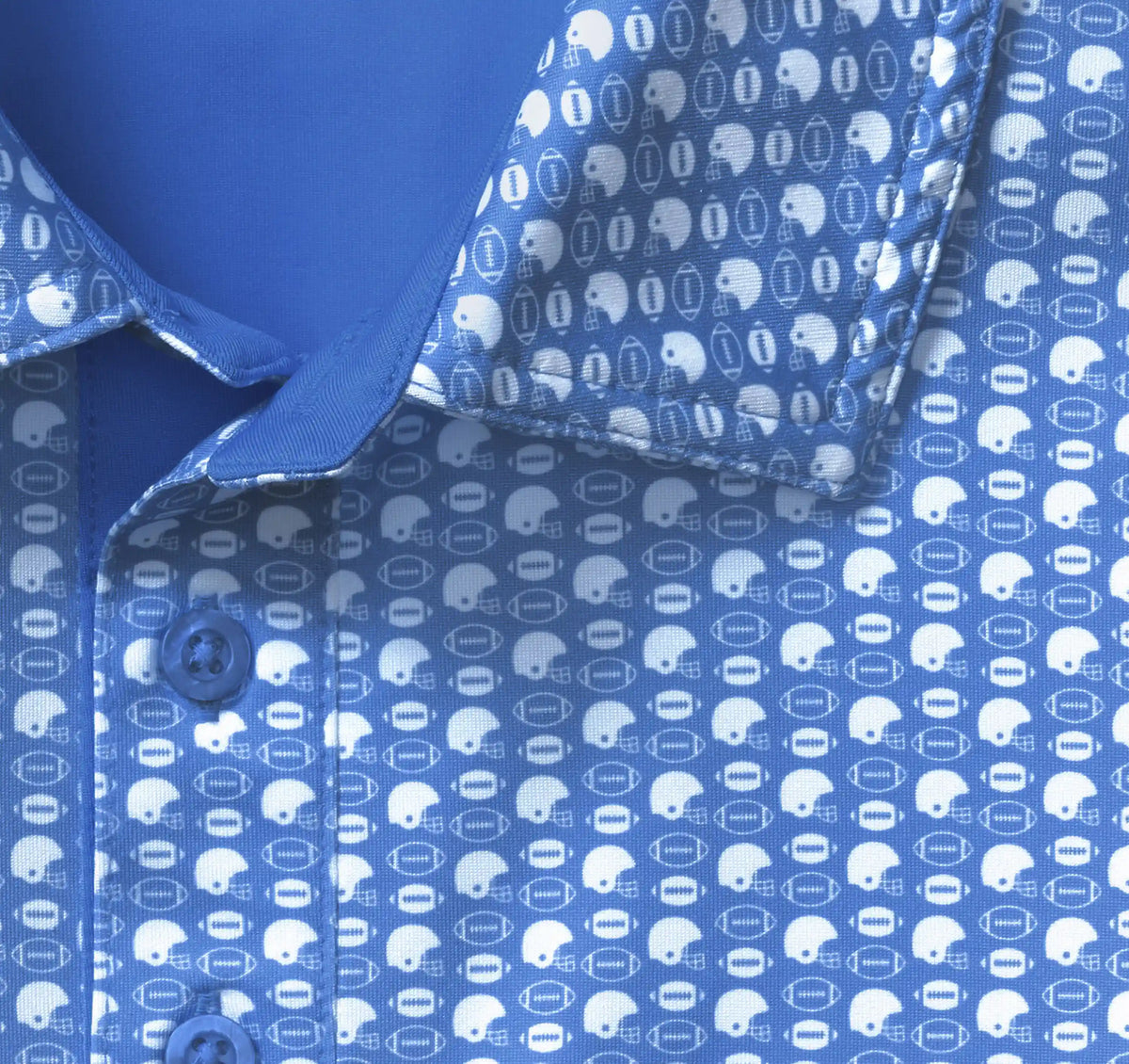 Game Day XC+™ Helmet-and-Football Print Polo - Royal