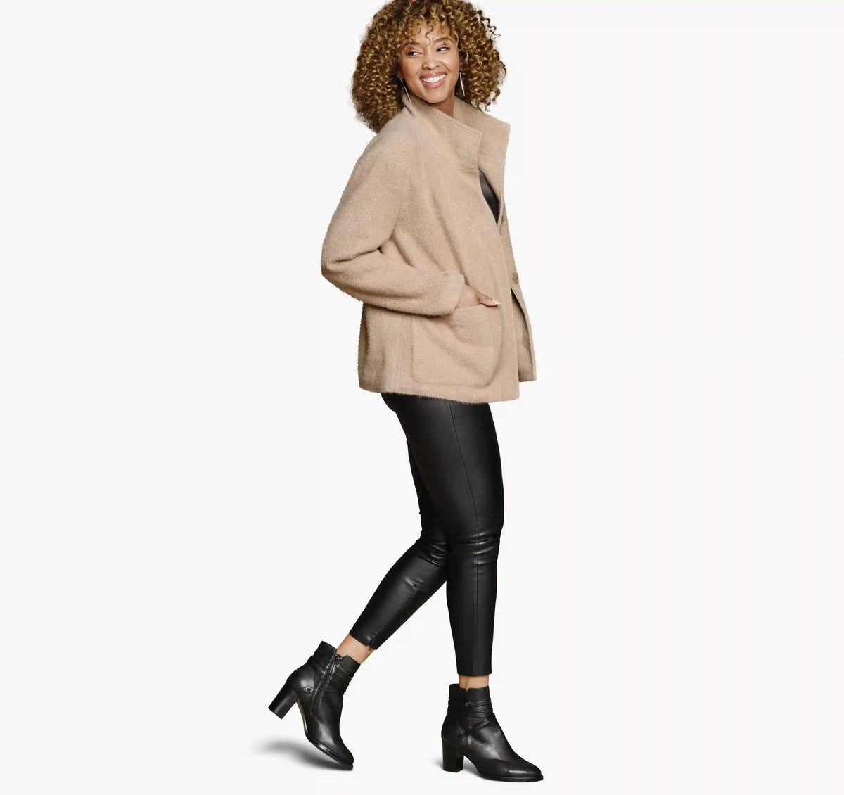 Eyelash Jacket - Camel