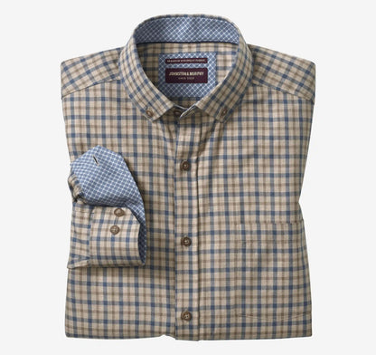 Huntley Mélange Shirt - Brown Melange Two-Tone Grid
