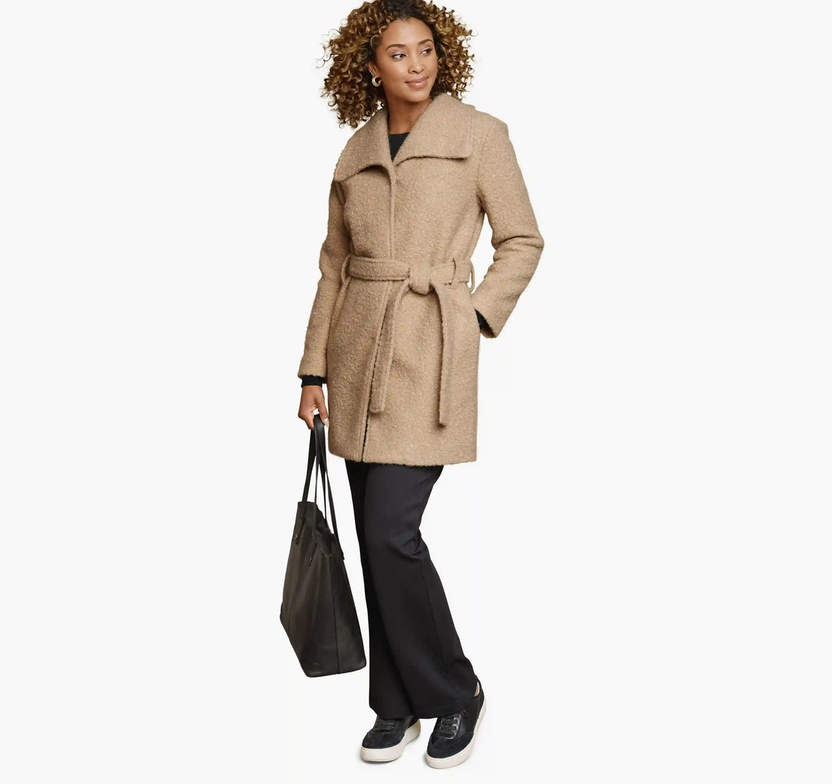 Wrap Teddy Coat - Camel