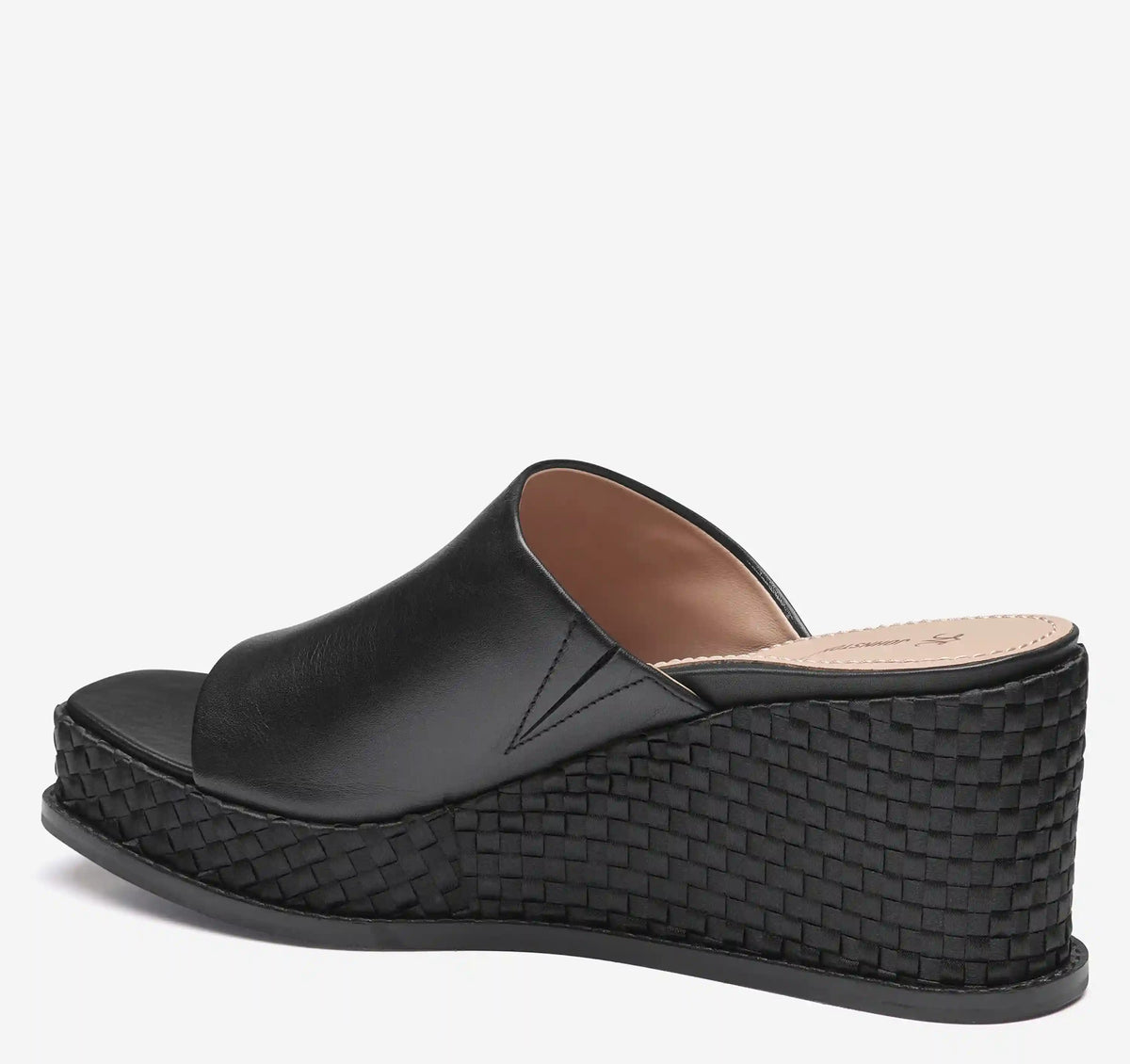 Mallory Slide Wedge - Black Nappa Leather