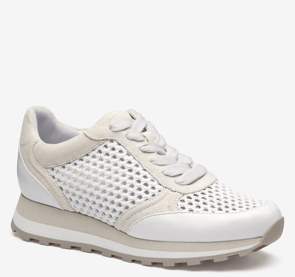 Piper Crochet Lace-Up - White Suede/Crochet