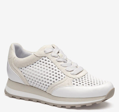 Piper Crochet Lace-Up - White Suede/Crochet
