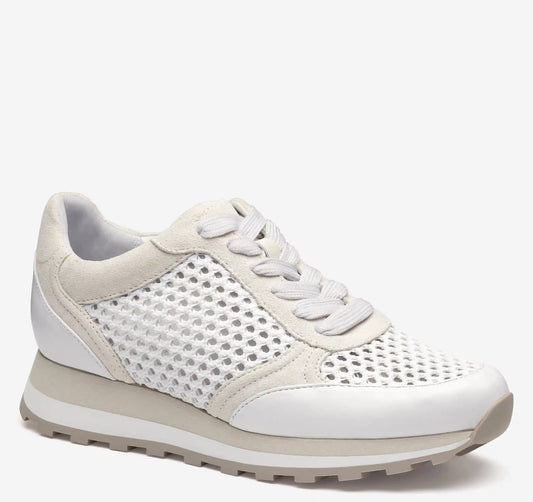 Piper Crochet Lace-Up - White Suede/Crochet