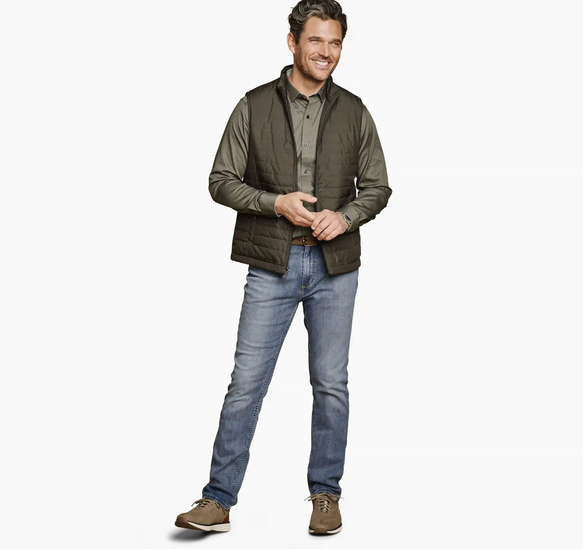 Kenner Reversible Vest - Olive/Marled Olive