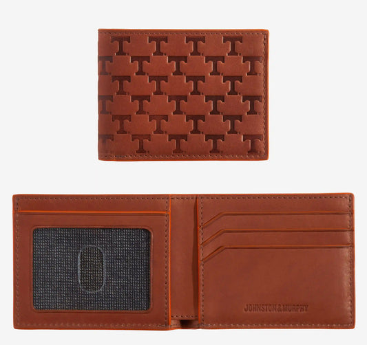 Collegiate Embossed Billfold Wallet - University of Tennessee - Tan Full Grain