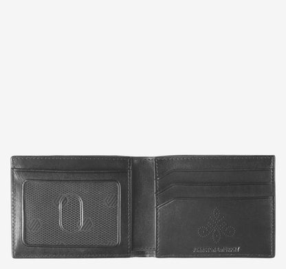 Hudson Perforated Billfold - Black Full-Grain Leather