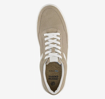 Dawson Moc Toe U-Throat - Beige Suede/White Full-Grain Leather