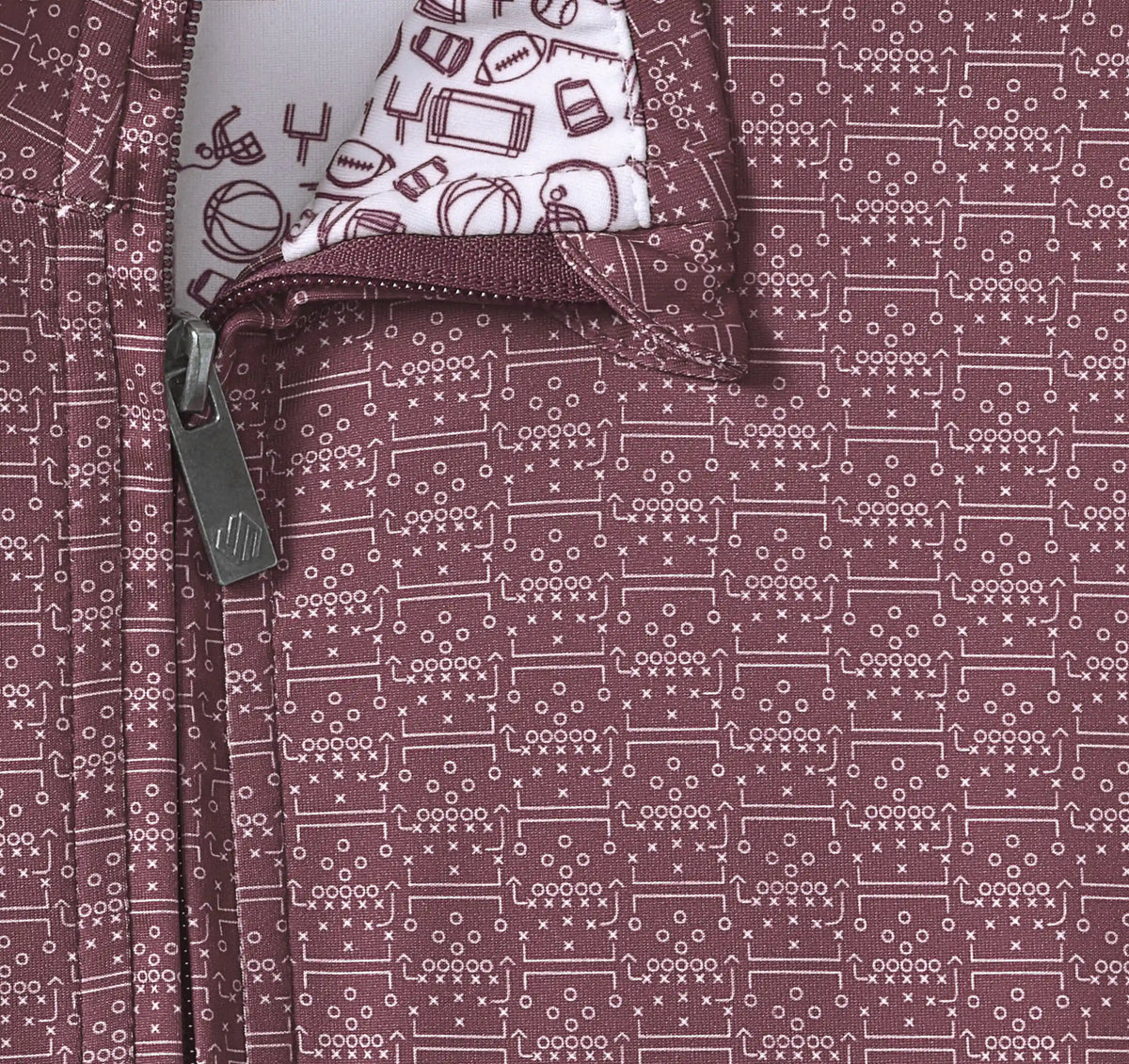 Game Day XC4® Plays Print Quarter-Zip - Burgundy