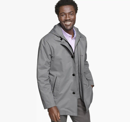 Upton Water-Resistant Raincoat - Gray