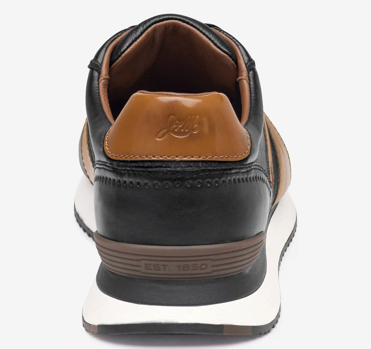 Morgan U-Throat Jogger - Black Nappa Leather/Tan Brush-Off Patent Leather