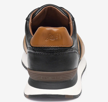 Morgan U-Throat Jogger - Black Nappa Leather/Tan Brush-Off Patent Leather