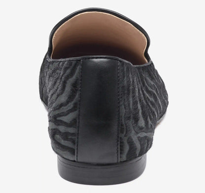 Isabel Venetian Loafer - Black Zebra-Patterned Haircalf