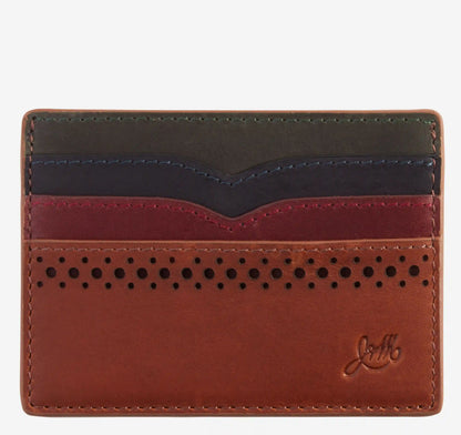 Colorblock Perforated Weekender Wallet - Brown Multi