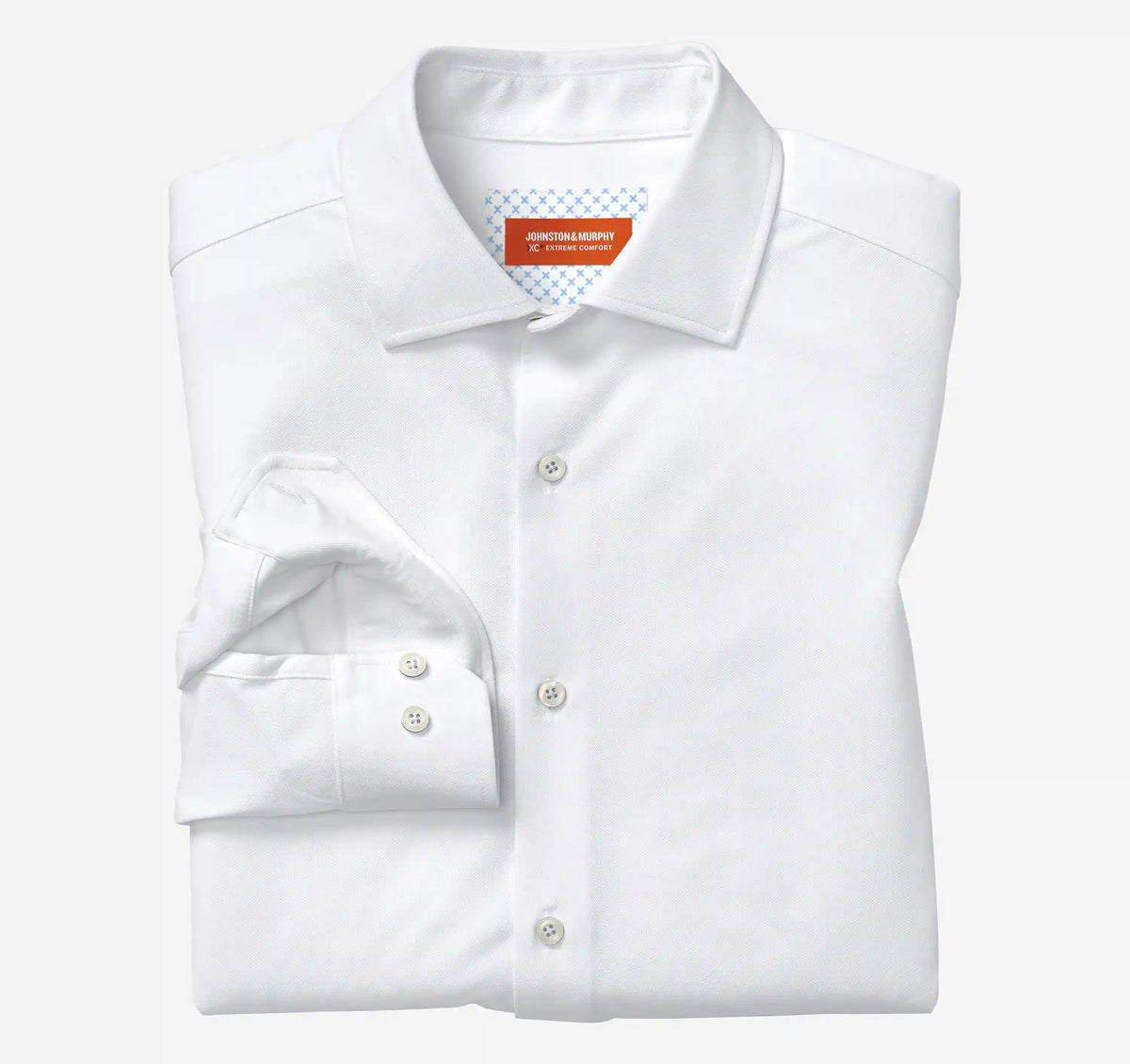 XC+™ Motion Long-Sleeve Dress Knit Shirt - White Solid