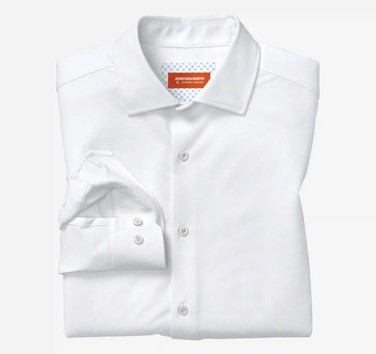 XC+™ Motion Long-Sleeve Dress Knit Shirt - White Solid