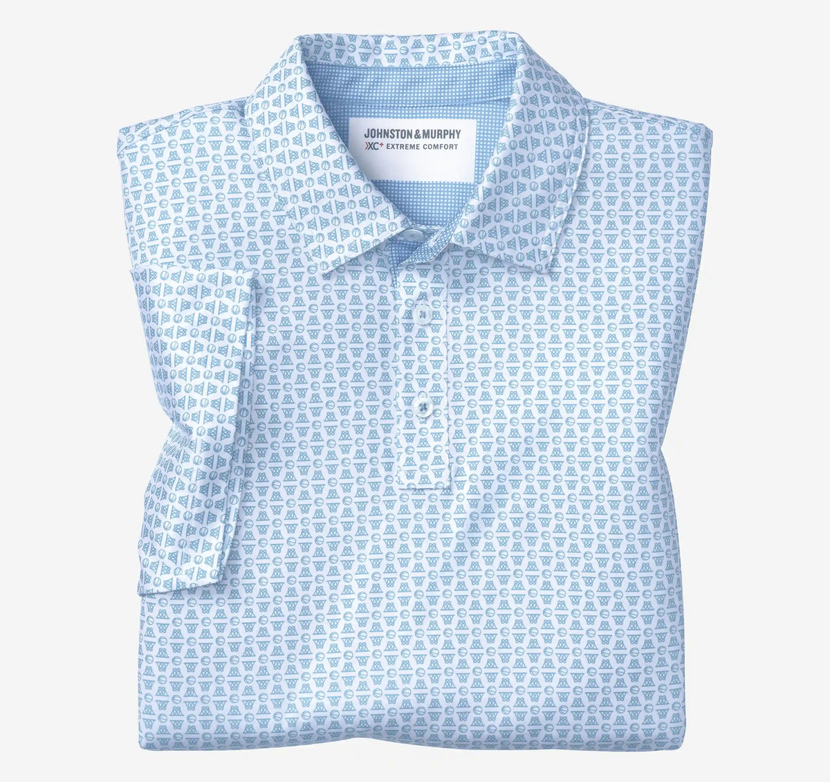 Game Day XC+™ Basketball Print Polo - Light Blue
