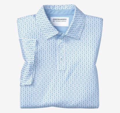 Game Day XC+™ Basketball Print Polo - Light Blue