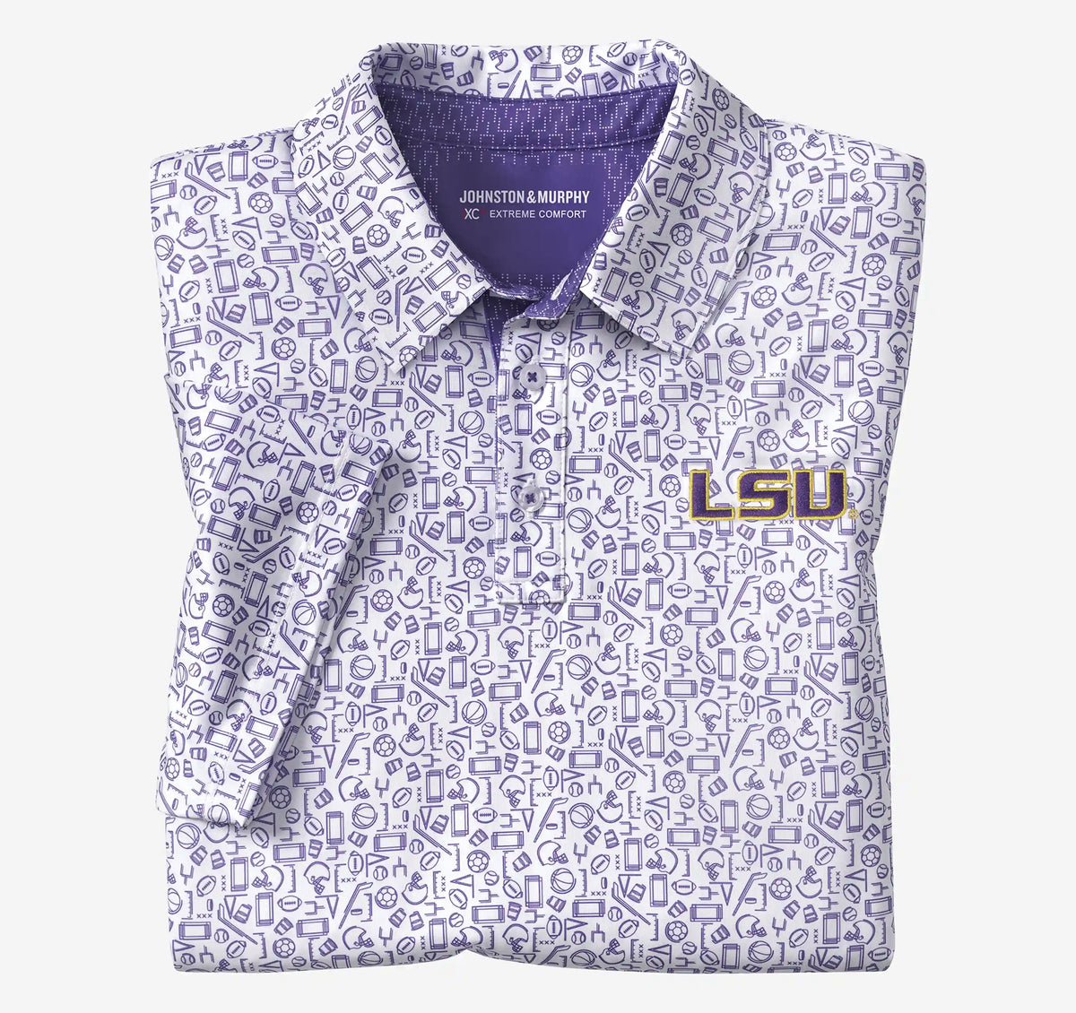 Collegiate XC+­™ Multi Sport Print Polo - LSU - Purple