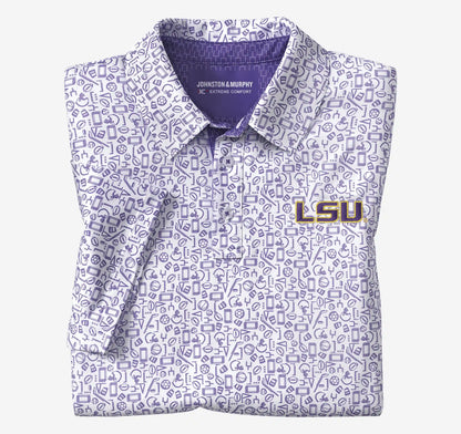 Collegiate XC+­™ Multi Sport Print Polo - LSU - Purple