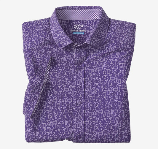 Game Day XC4® Short-Sleeve Multi-Sport Print Shirt - Purple
