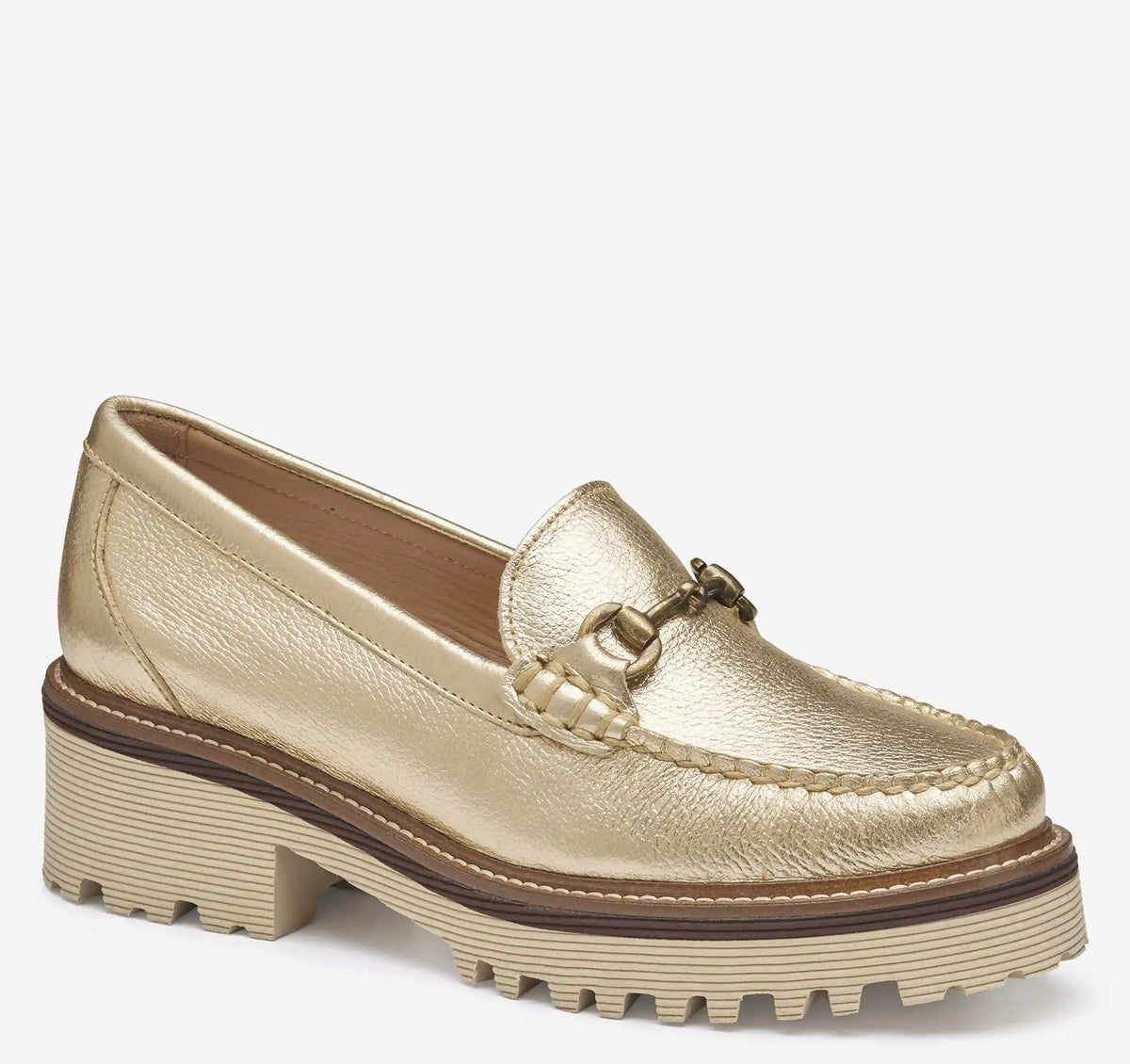 Emmalynn Bit Loafer - Gold Metallic Calfskin