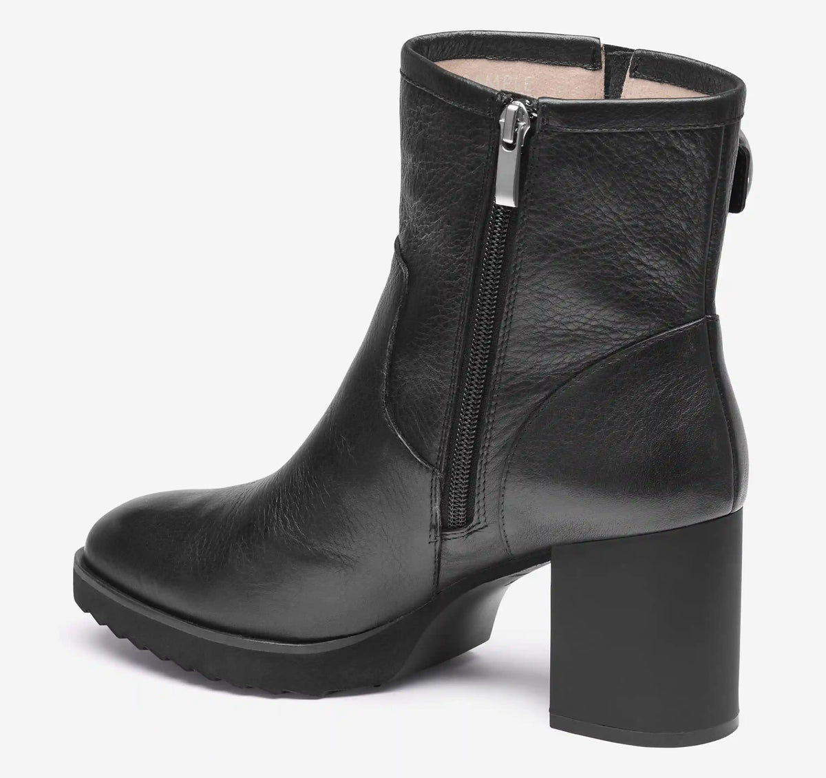 Izzie Buckle Bootie - Black Waterproof Calfskin